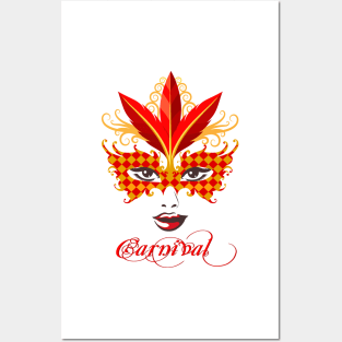 Venetian Carnival Mask Emblem Posters and Art